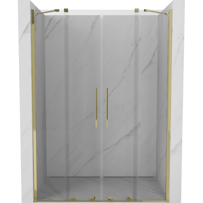Mexen Velar Duo Schiebetür Dusche 140 cm, transparent, gold - 871-140-000-02-50