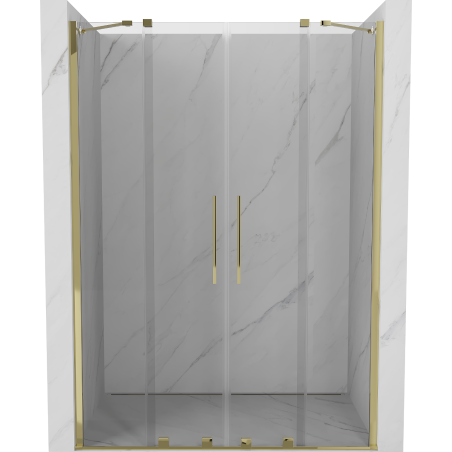 Mexen Velar Duo Schiebetür Dusche 140 cm, transparent, gold - 871-140-000-02-50