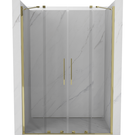 Mexen Velar Duo Sliding Shower Door 140 cm, Transparent, Gold - 871-140-000-02-50