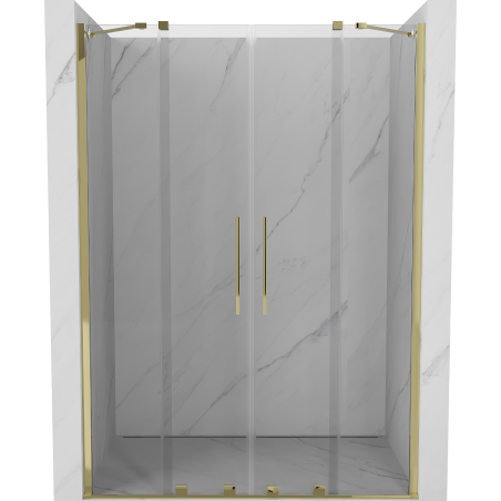 Mexen Velar Duo drzwi prysznicowe rozsuwane 150 cm, transparent, złote - 871-150-000-02-50