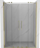 Mexen Velar Duo klizna tuš vrata 150 cm, prozirna, zlatna - 871-150-000-02-50