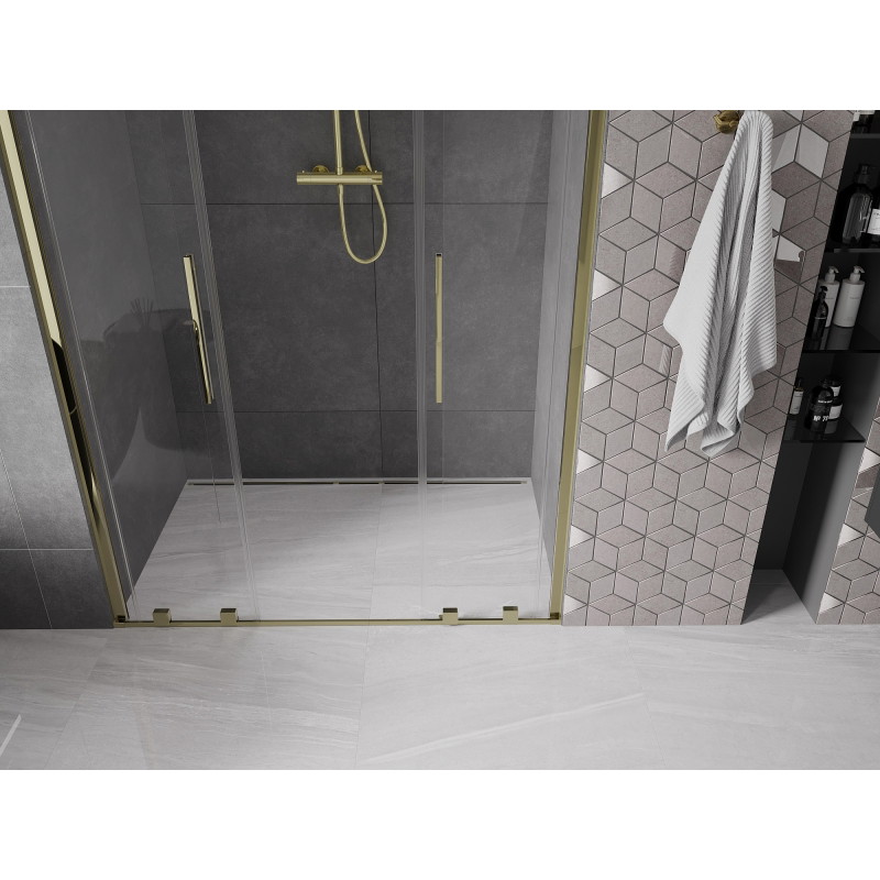Mexen Velar Duo Duschschiebetüren 150 cm, transparent, gold - 871-150-000-02-50