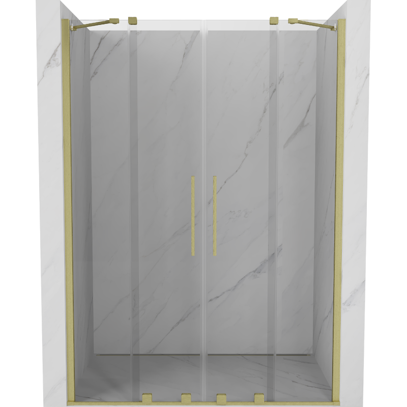 Mexen Velar Duo schuifdouchedeuren 140 cm, transparant, goud geborsteld - 871-140-000-02-55