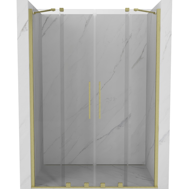 Mexen Velar Duo puertas de ducha correderas 160 cm, transparente, dorado cepillado - 871-160-000-02-55