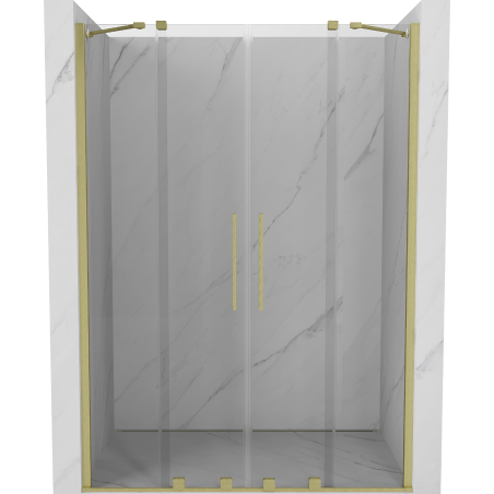 Mexen Velar Duo porta doccia scorrevole 160 cm, trasparente, oro spazzolato - 871-160-000-02-55