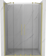 Mexen Velar Duo klizna tuš vrata 160 cm, prozirna, zlatna brušena - 871-160-000-02-55