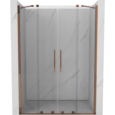 Mexen Velar Duo Duschschiebetür 140 cm, transparent, Roségold - 871-140-000-02-60