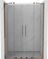 Mexen Velar Kaksiosaiset liukuoviset suihkuovet 140 cm, läpinäkyvä, ruusukulta - 871-140-000-02-60