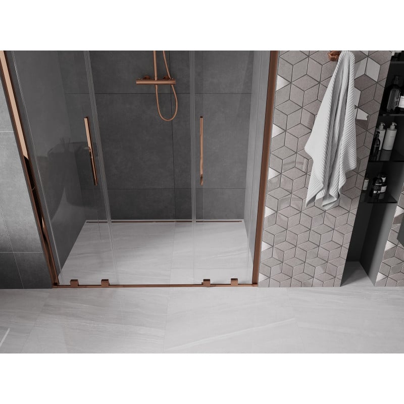 Mexen Velar Duo sliding shower doors 150 cm, transparent, rose gold - 871-150-000-02-60
