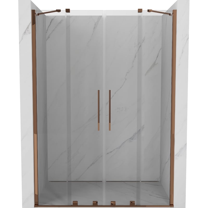 Mexen Velar Duo Sliding Shower Doors 160 cm, Transparent, Rose Gold - 871-160-000-02-60