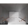 Mexen Velar Duo drzwi prysznicowe rozsuwane 140 cm, transparent, miedź szczotkowana - 871-140-000-02-65