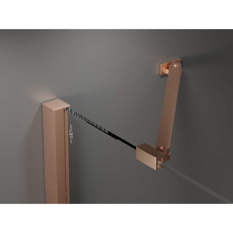 Mexen Velar Duo lükanduksed dušiuks 160 cm, läbipaistev, harjatud vask - 871-160-000-02-65
