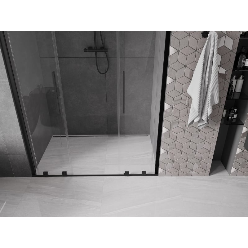 Mexen Velar Duo dušiukse lükanduks 140 cm, läbipaistev, must - 871-140-000-02-70