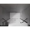 Mexen Velar Duo drzwi prysznicowe rozsuwane 140 cm, transparent, czarne - 871-140-000-02-70