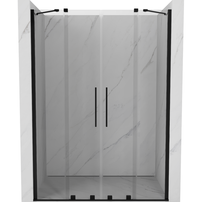 Mexen Velar Duo porte de douche coulissante 150 cm, transparent, noir - 871-150-000-02-70