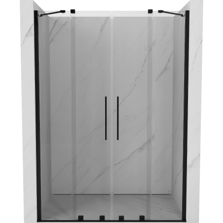 Mexen Velar Duo drzwi prysznicowe rozsuwane 150 cm, transparent, czarne - 871-150-000-02-70