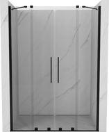 Mexen Velar Duo drzwi prysznicowe rozsuwane 160 cm, transparent, czarne - 871-160-000-02-70