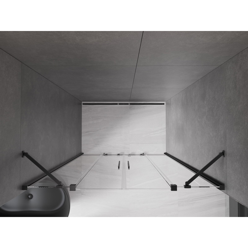 Mexen Velar Duo sliding shower doors 160 cm, transparent, black - 871-160-000-02-70