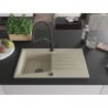 Mexen Cesar 1-bowl granite sink with drainer and Duo kitchen tap, beige - 6514-69-671701-70-B