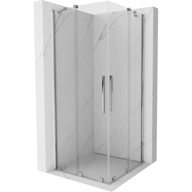 Mexen Velar Duo cabina doccia scorrevole 80 x 80 cm, trasparente, cromo - 871-080-080-02-01