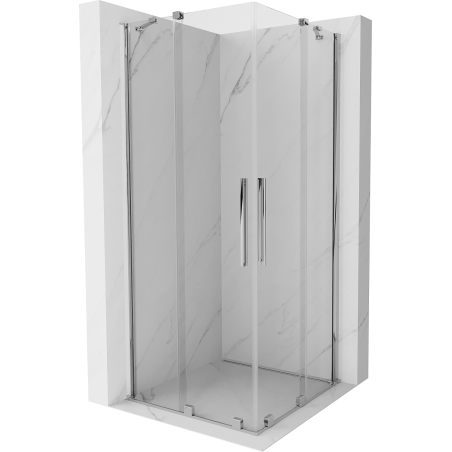 Mexen Velar Duo cabina de ducha corredera 80 x 80 cm, transparente, cromo - 871-080-080-02-01