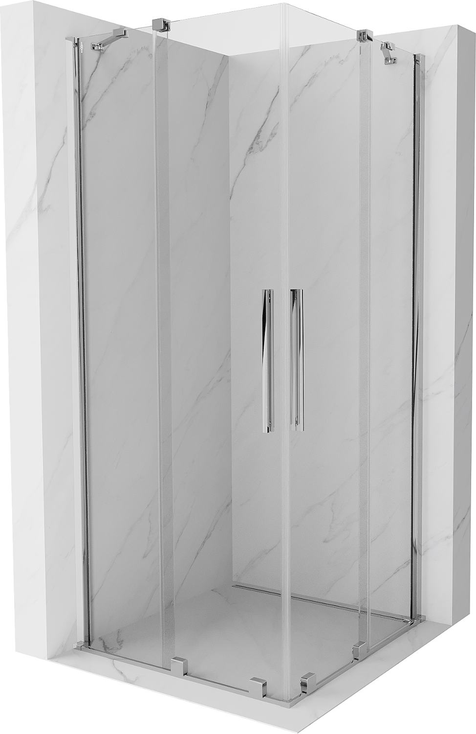 Mexen Velar Duo kabina prysznicowa rozsuwana 80 x 80 cm, transparent, chrom - 871-080-080-02-01