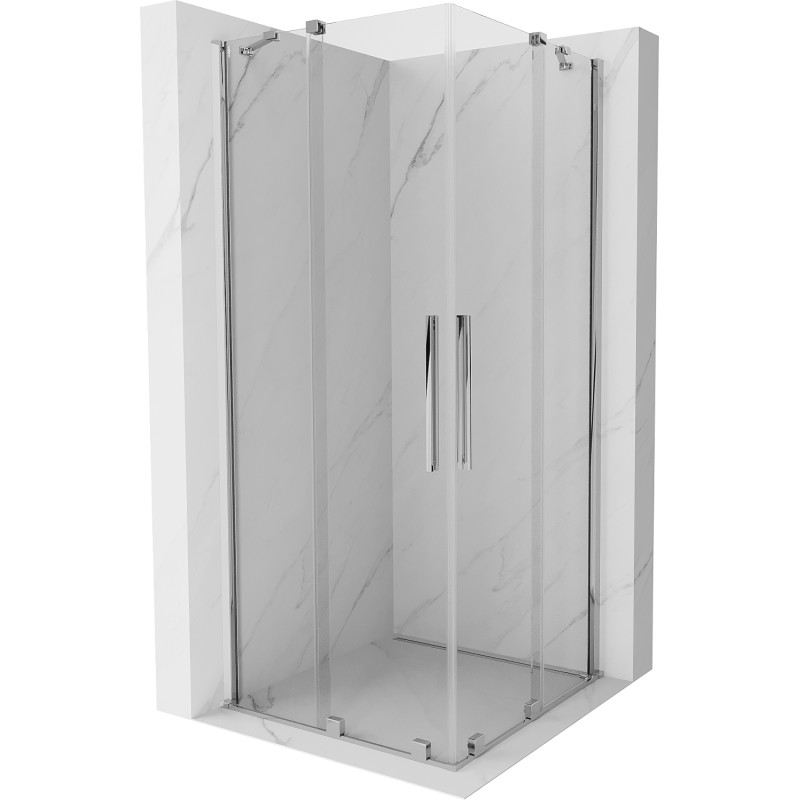 Mexen Velar Duo klizni tuš kabina 90 x 90 cm, prozirna, kromirana - 871-090-090-02-01