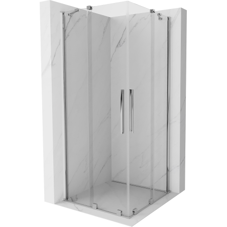 Mexen Velar Duo klizni tuš kabina 90 x 90 cm, prozirna, kromirana - 871-090-090-02-01