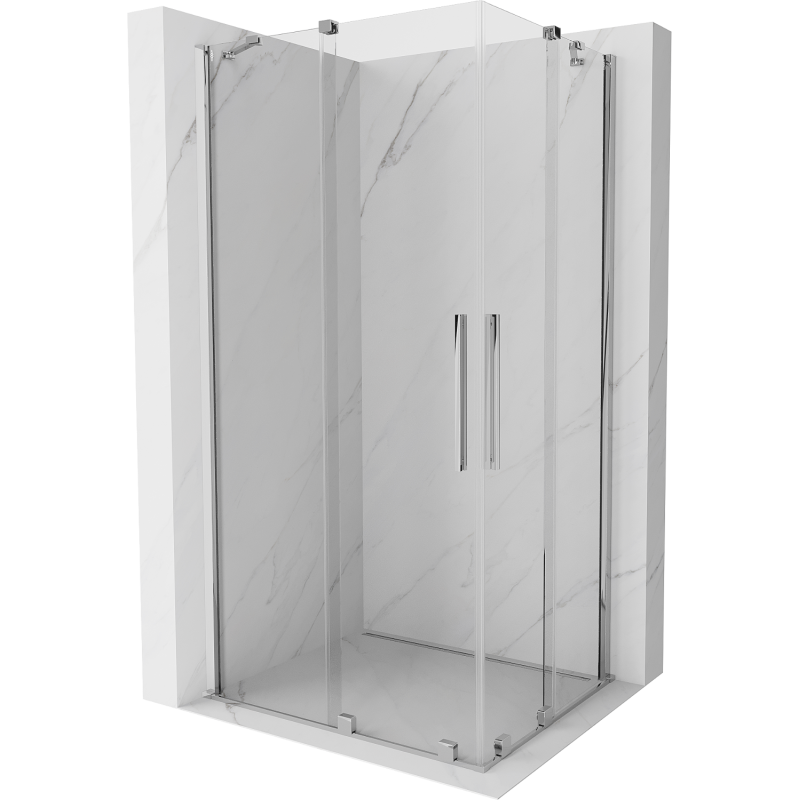 Mexen Velar Duo cabine de douche coulissante 90 x 80 cm, transparent, chrome - 871-090-080-02-01