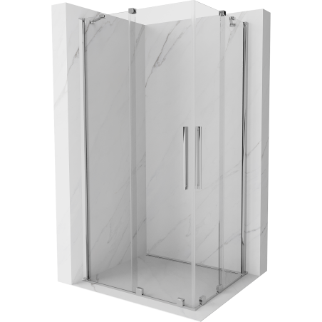 Mexen Velar Duo cabine de douche coulissante 90 x 80 cm, transparent, chrome - 871-090-080-02-01