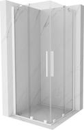 Mexen Velar Duo kabina prysznicowa rozsuwana 80 x 80 cm, transparent, biała - 871-080-080-02-20