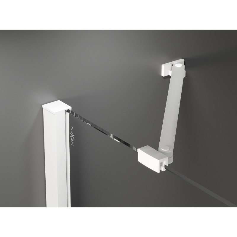 Mexen Velar Duo klizna tuš kabina 90 x 80 cm, prozirna, bijela - 871-090-080-02-20