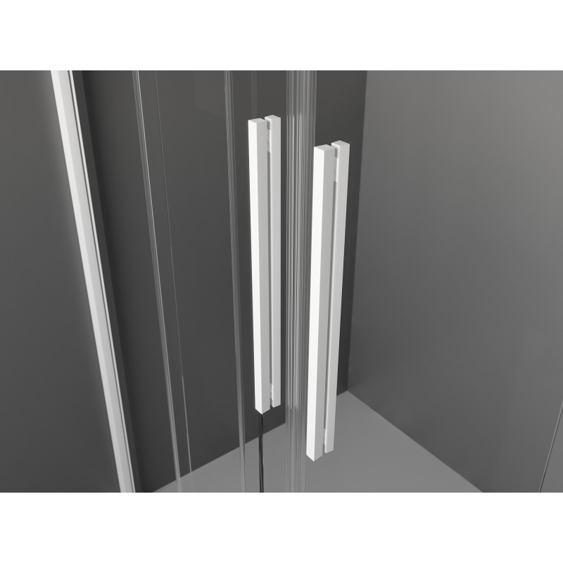 Mexen Velar Duo klizna tuš kabina 90 x 80 cm, prozirna, bijela - 871-090-080-02-20