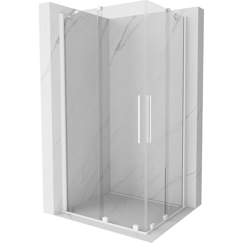 Mexen Velar Duo kabina prysznicowa rozsuwana 100 x 90 cm, transparent, biała - 871-100-090-02-20