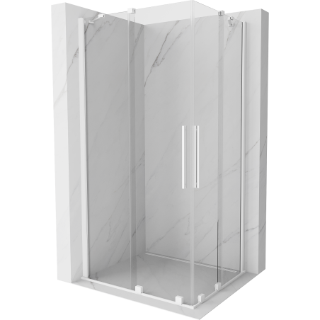 Mexen Velar Duo kabina prysznicowa rozsuwana 100 x 90 cm, transparent, biała - 871-100-090-02-20