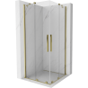 Mexen Velar Duo klizna tuš kabina klizna 80 x 80 cm, prozirna, zlatna - 871-080-080-02-50