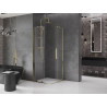Mexen Velar Duo klizna tuš kabina klizna 80 x 80 cm, prozirna, zlatna - 871-080-080-02-50