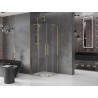 Mexen Velar Duo klizna tuš kabina klizna 80 x 80 cm, prozirna, zlatna - 871-080-080-02-50