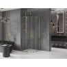Mexen Velar Duo Schiebetür Duschkabine 80 x 80 cm, transparent, gold - 871-080-080-02-50