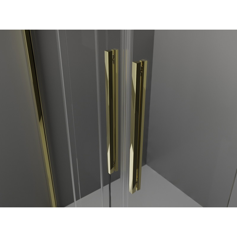 Mexen Velar Duo klizna tuš kabina klizna 80 x 80 cm, prozirna, zlatna - 871-080-080-02-50