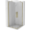 Mexen Velar Duo klizna tuš kabina 90 x 90 cm, prozirna, zlatna - 871-090-090-02-50
