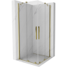 Mexen Velar Duo Schiebetür-Duschkabine 90 x 90 cm, transparent, gold - 871-090-090-02-50