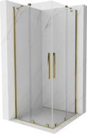 Mexen Velar Duo klizna tuš kabina 90 x 90 cm, prozirna, zlatna - 871-090-090-02-50