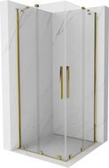 Mexen Velar Duo, liukuovellinen suihkukoppi 90 x 90 cm, läpinäkyvä, kultainen - 871-090-090-02-50