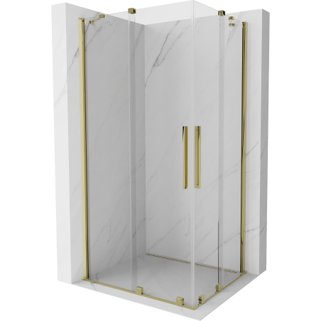 Mexen Velar Duo Schiebeduschkabine 90 x 80 cm, transparent, gold - 871-090-080-02-50