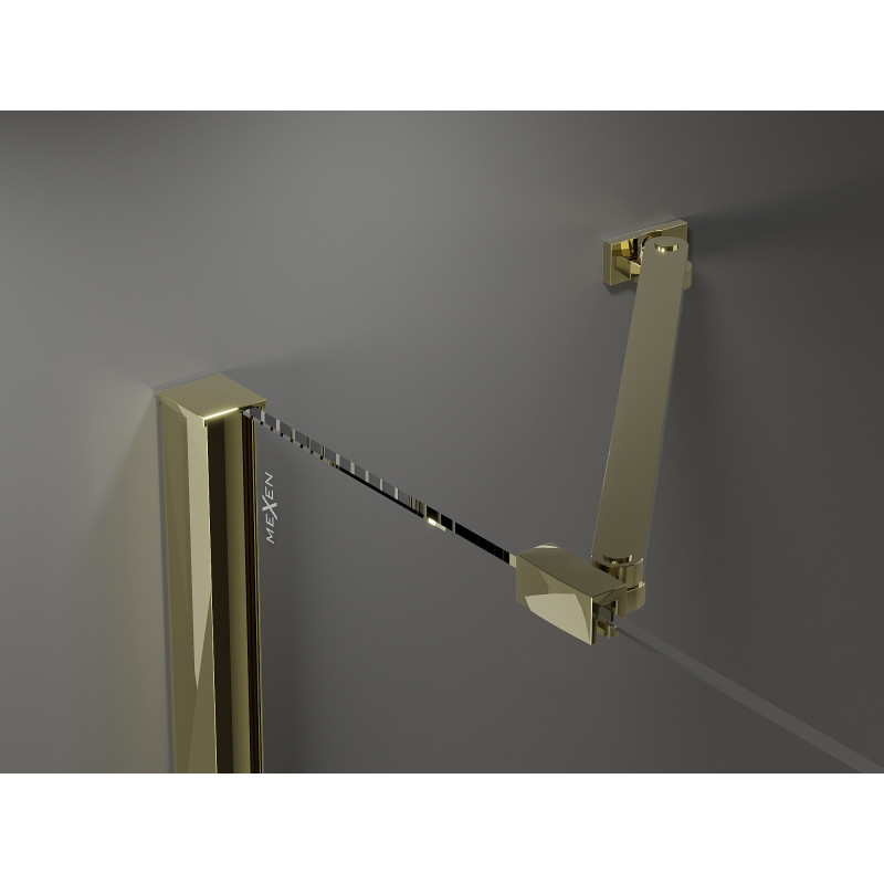 Mexen Velar Duo klizni tuš kabina klizni 90 x 80 cm, prozirna, zlatna - 871-090-080-02-50