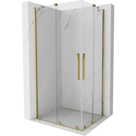 Mexen Velar Duo Schiebetür-Duschkabine 100 x 90 cm, transparent, gold - 871-100-090-02-50