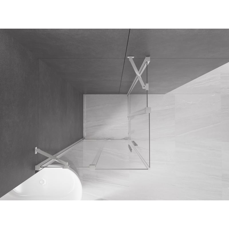 Mexen Velar Duo libisev dušikabiin 90 x 90 cm, läbipaistev, kroom - 871-090-090-02-01