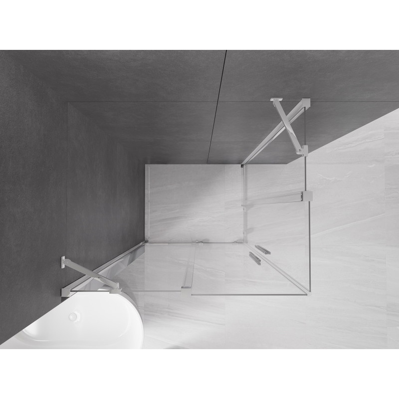 Mexen Velar Duo lükandustega dušikabiin, 90 x 80 cm, läbipaistev, kroom - 871-090-080-02-01