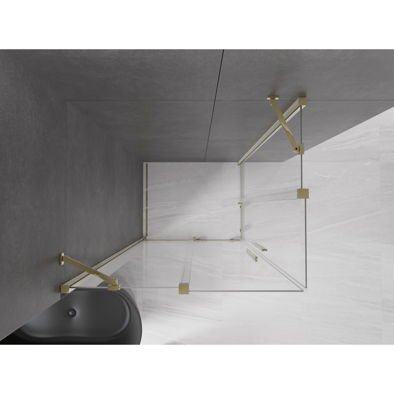 Mexen Velar Duo klizni tuš kabina klizni 90 x 80 cm, prozirna, zlatna - 871-090-080-02-50